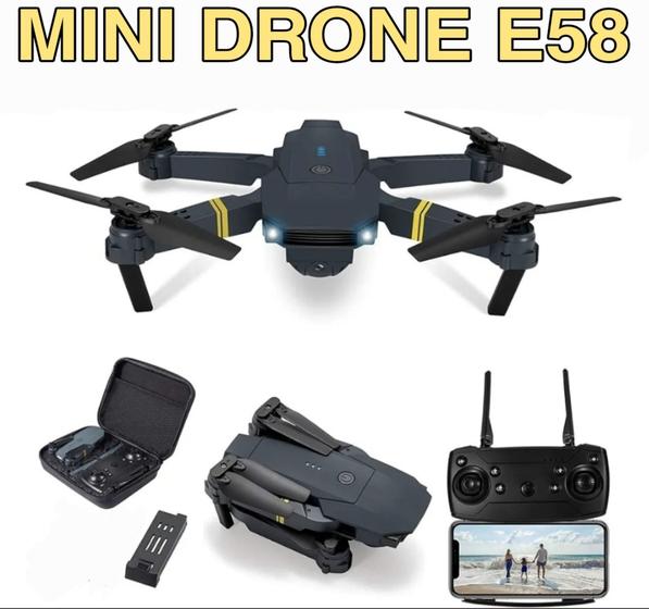 Imagem de Drone Eachine E58 2.4Ghz.  Com Câmera Hd 1080p Cor Preto 1 Bateria Mais Bolsa Para Viagens
