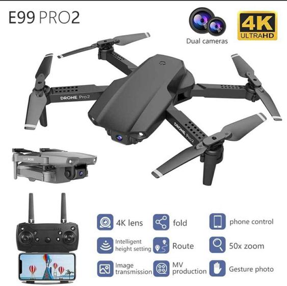 Drone Nyr E99 Pro 2 Original com 2 Câmeras HD Menor preço em Drone Nyr E99 Pro 2 Original com 2 Câmeras HD