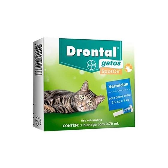 Drontal Spoton Para Gatos De 2,5 Até 5kg 0,70 Ml Bayer Vermífugo