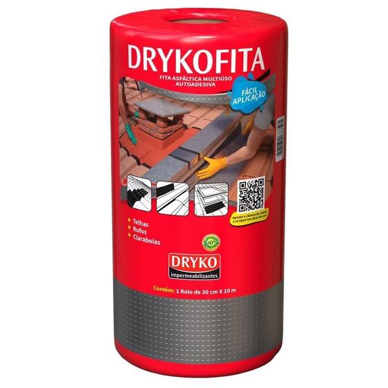 Drykofita Fita Aluminizada Impermeabilizante Dryko 30cmx10m Menor preço em Drykofita Fita Aluminizada Impermeabilizante Dryko 30cmx10m