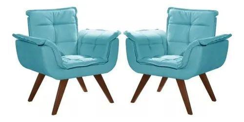 Imagem de Duas Poltronas Chesterfield Luxo Opala - AZUL THIFANY / SALA, RECEPÇÃO, ESCRITÓRIO 
