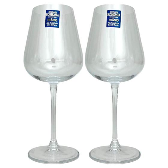 Imagem de Duas Unidades De Taças Vinho Tinto - 670ml - Cristal Bohemia