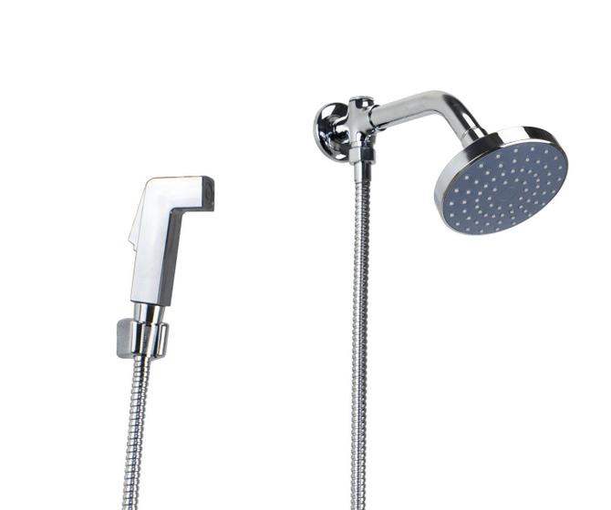 Imagem de Ducha ABS 10 cm Redonda Flatt com Ducha Manual em ABS