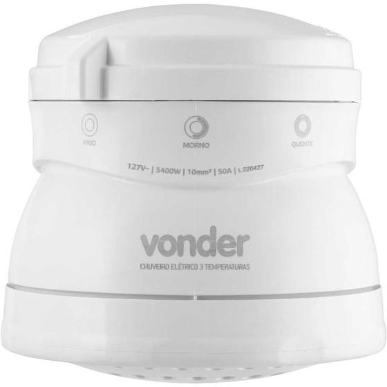 Ducha Chuveiro 3 Temperaturas 5.400W Branco Vonder Menor preço em Ducha Chuveiro 3 Temperaturas 5.400W Branco Vonder