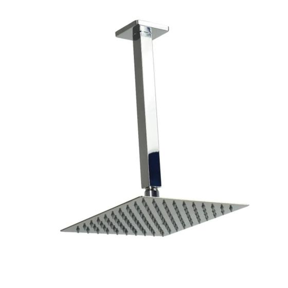 Imagem de Ducha Chuveiro De Teto Inox 25x25 Slim Quadrada Metal