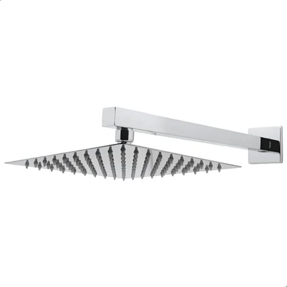 Imagem de Ducha Chuveiro Em Inox 30x30cm Slim Quadrada Cromado Com Braço