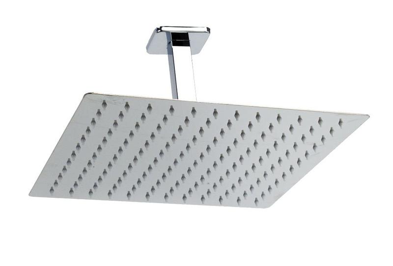 Imagem de Ducha Chuveiro Inox 30 cm 304 Slim Quadrado C/ Braço De Teto 10 Cm