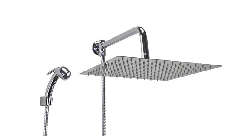 Imagem de Ducha Chuveiro Inox 30 cm com Chuveirinho de ABS com Trava