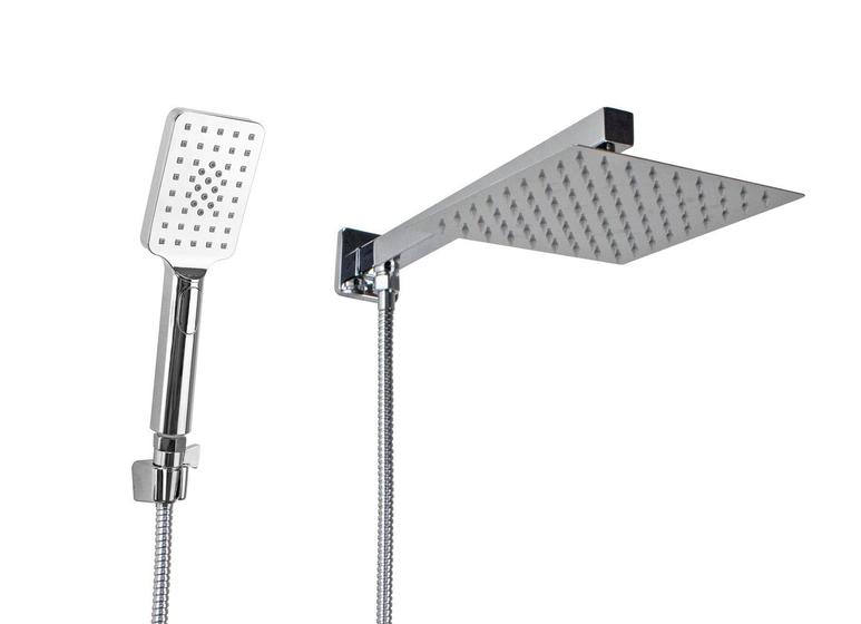 Imagem de Ducha Chuveiro Inox 304 20x20 cm com Ducha Manual em ABS com Trava