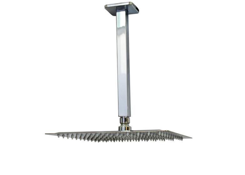 Imagem de Ducha Chuveiro Quadrada Slim 25x25 cm Inox 201 com Braço de Teto com 40 cm Cromado