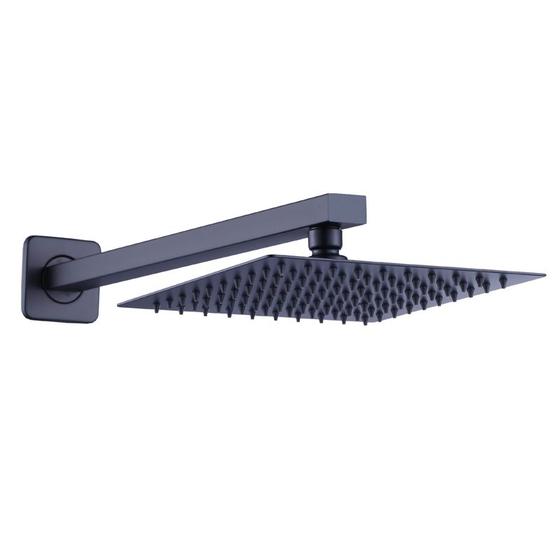Ducha Chuveiro Slim Prizi Quadrado 20x20cm Inox 304 Preta com Braço Menor preço em Ducha Chuveiro Slim Prizi Quadrado 20x20cm Inox 304 Preta com Braço