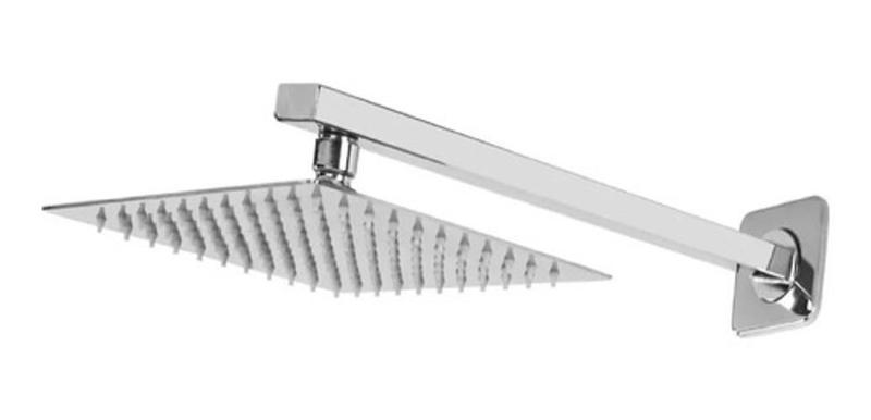Imagem de Ducha Chuveiro Slim Quadrado Metal 30X30Cm Com Braço 38Cm