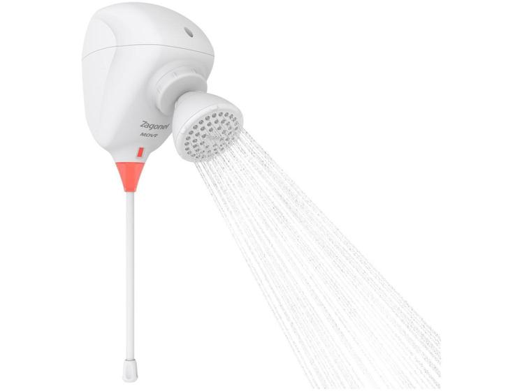 Ducha Eletrônica Zagonel Move 7500W Circular - Angular Branca Temperatura Gradual com Chuveirinho Menor preço em Ducha Eletrônica Zagonel Move 7500W Circular - Angular Branca Temperatura Gradual com Chuveirinho