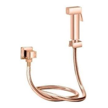 Imagem de Ducha Higiênica De Banheiro Luxo Quadrada Em Metal Rosé Gold Para Banheiro