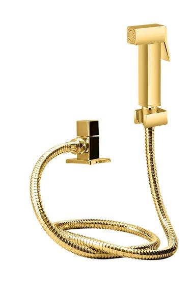 Imagem de Ducha Higiênica Dourado Gold Ouro de Metal Para Banheiro Lavabo Engate 1,20m Super Luxo