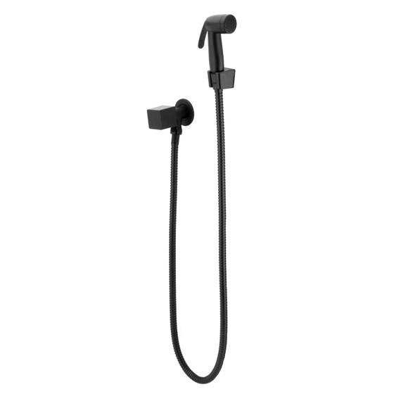 Imagem de Ducha Higiênica Intima Luxo Quadrado Preto/Black 1/4 Volta