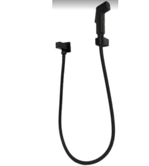 Imagem de Ducha Higiênica Metal Quadrada Preto Fosco Black Flexível Para Banheiro