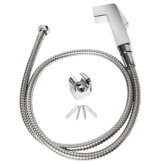 Imagem de Ducha Higiênica Quadrada Cromada Engate Flex 120cm S/ Corpo