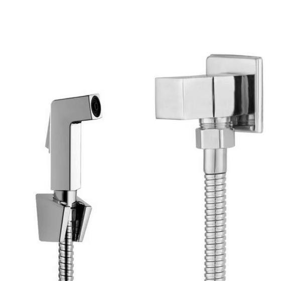 Ducha Higiênica Quadrada Metal Completa 5 Anos De Garantia Menor preço em Ducha Higiênica Quadrada Metal Completa 5 Anos De Garantia