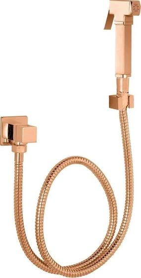 Ducha Higiênica Quadrada Rose Gold 1/4V Metal Menor preço em Ducha Higiênica Quadrada Rose Gold 1/4V Metal