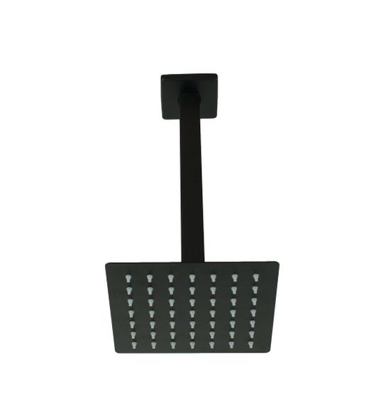 Imagem de Ducha Inox Black Matte 15 cm Com Braço Suporte de Teto