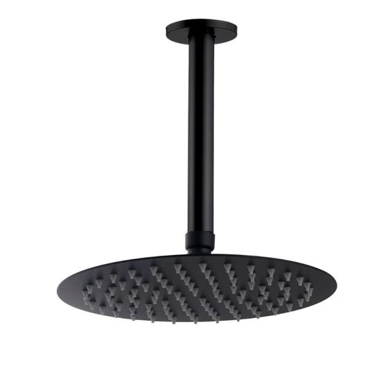 Imagem de Ducha Inox Black Preto Fosco 20x20 Com Suporte De Teto