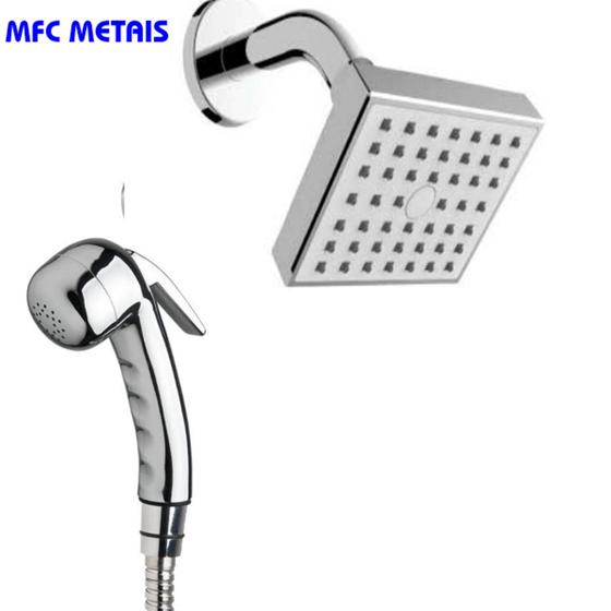 Imagem de Ducha quadrada 10x10 com Desviador chuveirinho