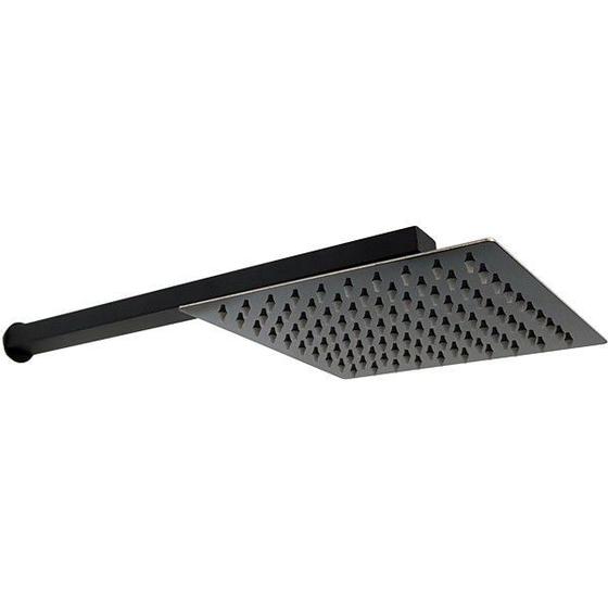 Ducha Quadrada 25x25 Inox Preto Alto Brilho Borda Fina com Braço Quadrado - Máxima Metais Menor preço em Ducha Quadrada 25x25 Inox Preto Alto Brilho Borda Fina com Braço Quadrado - Máxima Metais