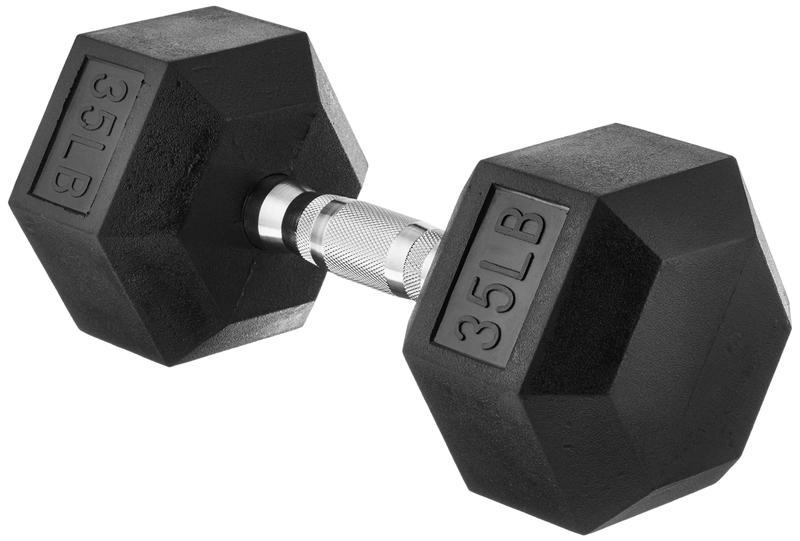 Imagem de Dumbbell Amazon Basics Rubber Hex 16kg para treinamento físico