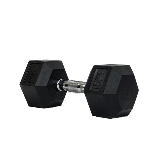 Imagem de Dumbbell emborrachado epic - com pegada em hard chromo - 16kg