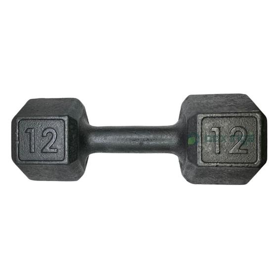 Imagem de Dumbell Sextado de Ferro Fundido Pintado - 12 Kg