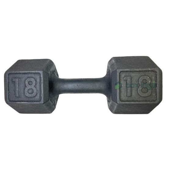 Imagem de Dumbell Sextado de Ferro Fundido Pintado - 18 Kg