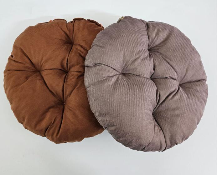 Imagem de Duo Almofadas Redondas Cores Neutras Em Suede