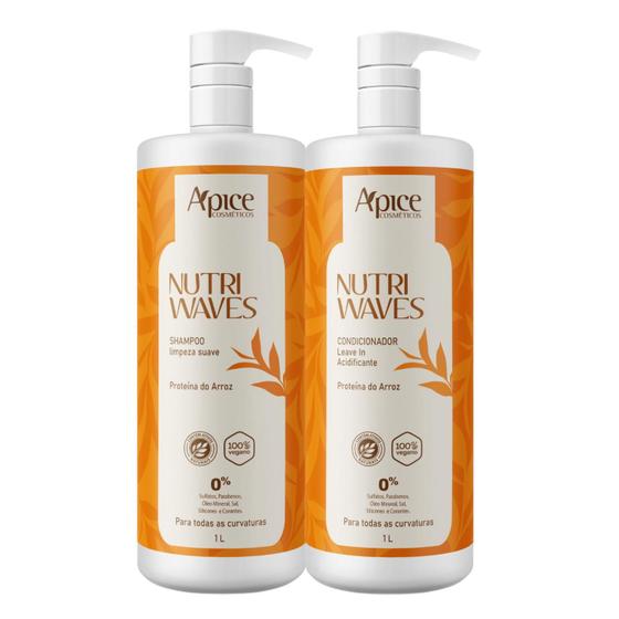 Imagem de Duo Nutri Waves Shampoo e Condicionador 1L - Apice Cosméticos