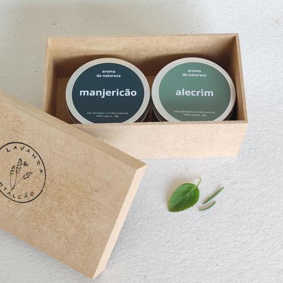 Imagem de Duo Velas Aromáticas Com Óleo Essencial Alecrim/Manjericão