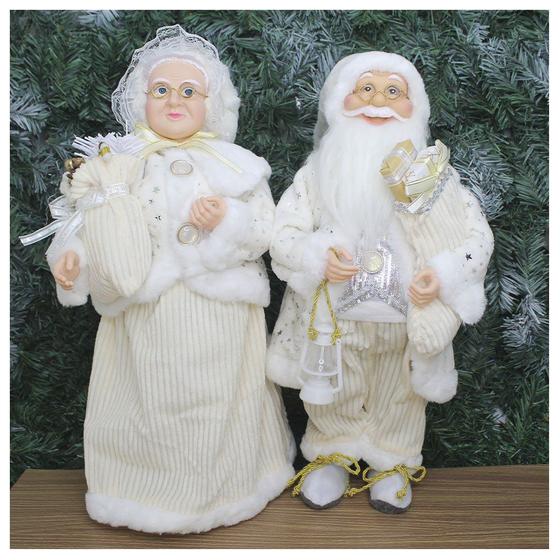 Imagem de Dupla Boneco De Natal Mamãe E Papai Noel Em Tecido