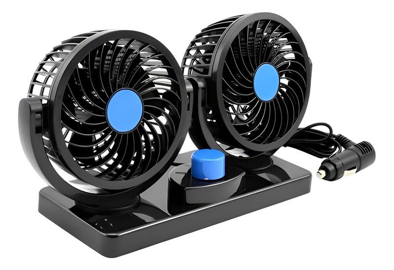 Imagem de Duplo Ventilador Painel Carro Caminhão 12V Ajustável Portátil