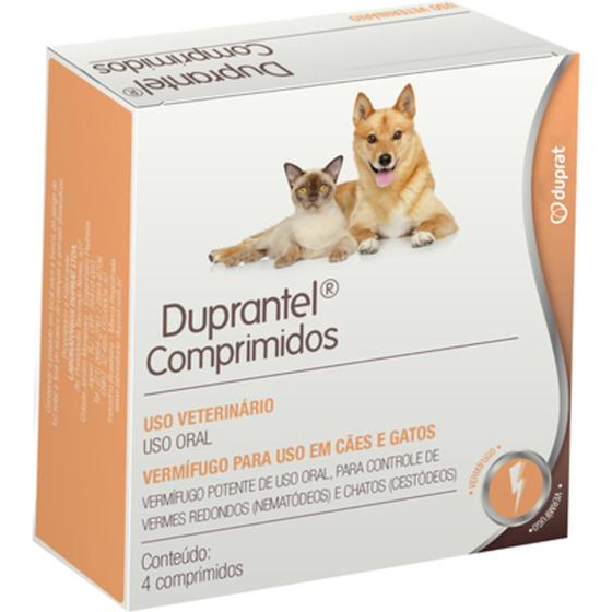 Imagem de Duprantel Vermifugo Cães Gatos 4 Comprimidos Duprat