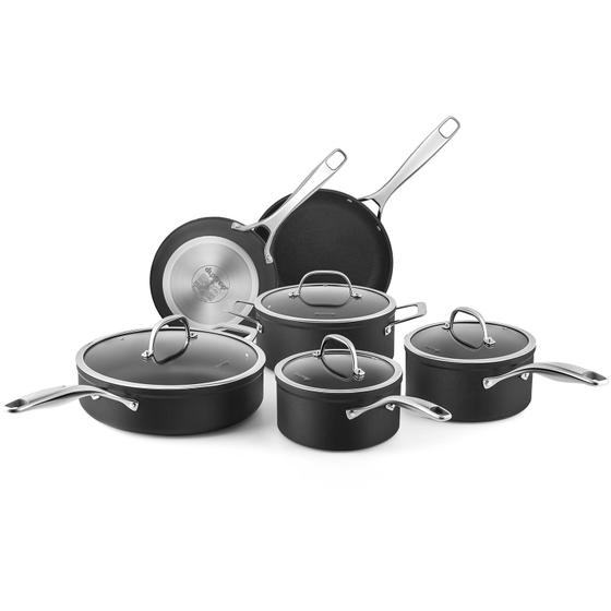 Imagem de Duxtop Conjunto de Panelas Antiaderente 10 PCS Alumínio, Compatível com Indução