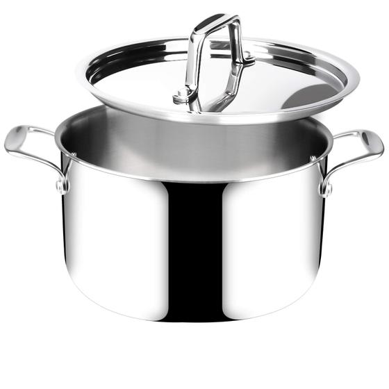 Imagem de Duxtop Panela de Aço Inoxidável 6,5L com Tampa, Compatível com Indução