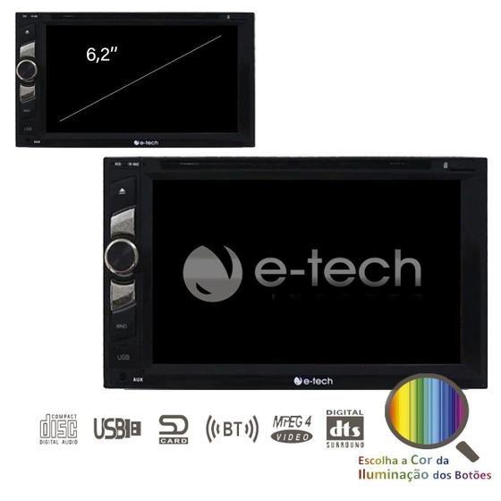 Imagem de Dvd Automotivo 2 Din 6,2 Usb Bluetooth + Com Espelhamento