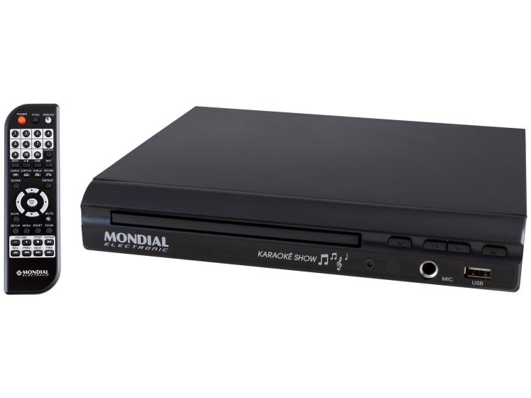 DVD Player Mondial D 20 com Função Karaokê e USB Bivolt Loi Imagem de DVD Player Mondial D 20 com Função Karaokê e USB Bivolt Loi