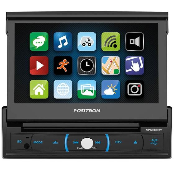 Imagem de DVD Player Positron SP6730DTV 1 Din 7" Bluetooth Retrátil TV Android USB MP3 RCA