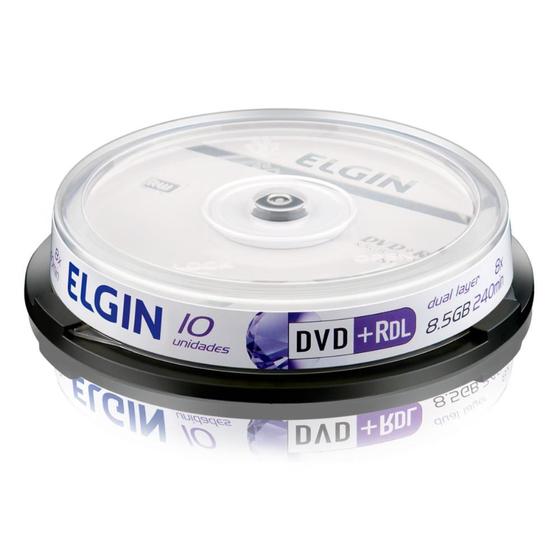 DVD+R DL 8.5GB 8x Dual Layer com 10 unidades Elgin 82083 DVD