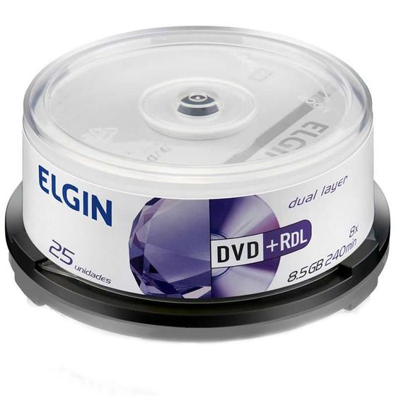 Imagem de DVD+R Elgin 8,5 Gb 120 Min Cake Com 25 Un. 82108/82095 12191