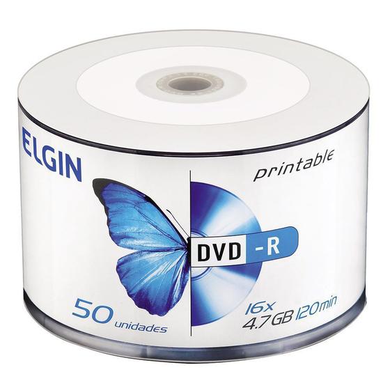 Imagem de DVD-R Elgin Midia 4.7GB 120min 16x Bulk 50