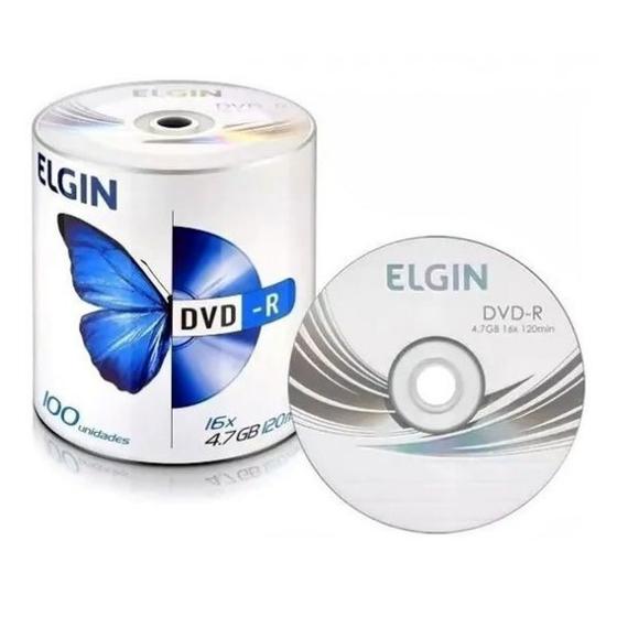 Imagem de Dvd-r Elgin Tubo Com 100 Unidades 16x 4.7gb 120 Minutos