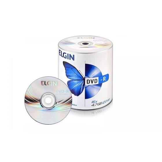 Imagem de DVD-R Gravável 4.7GB/120min 16x 100 Unidades Elgin