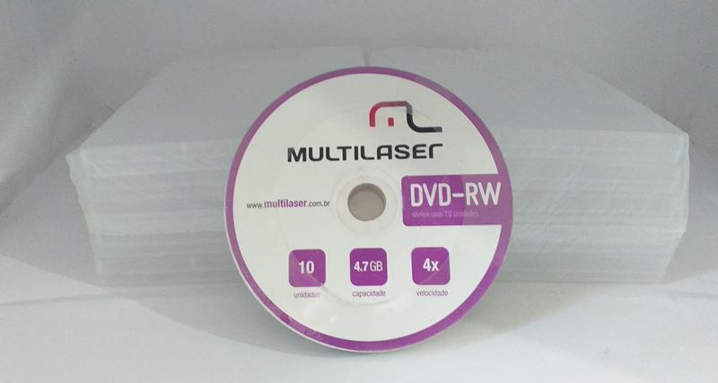 Imagem de DVD-RW Multilaser 4.7 GB, 4x + 10 Capas  Transparente
