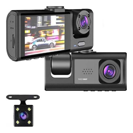 Imagem de Dvr Automotivo Câmera Frontal Interna Ré Grava Imagem E Som